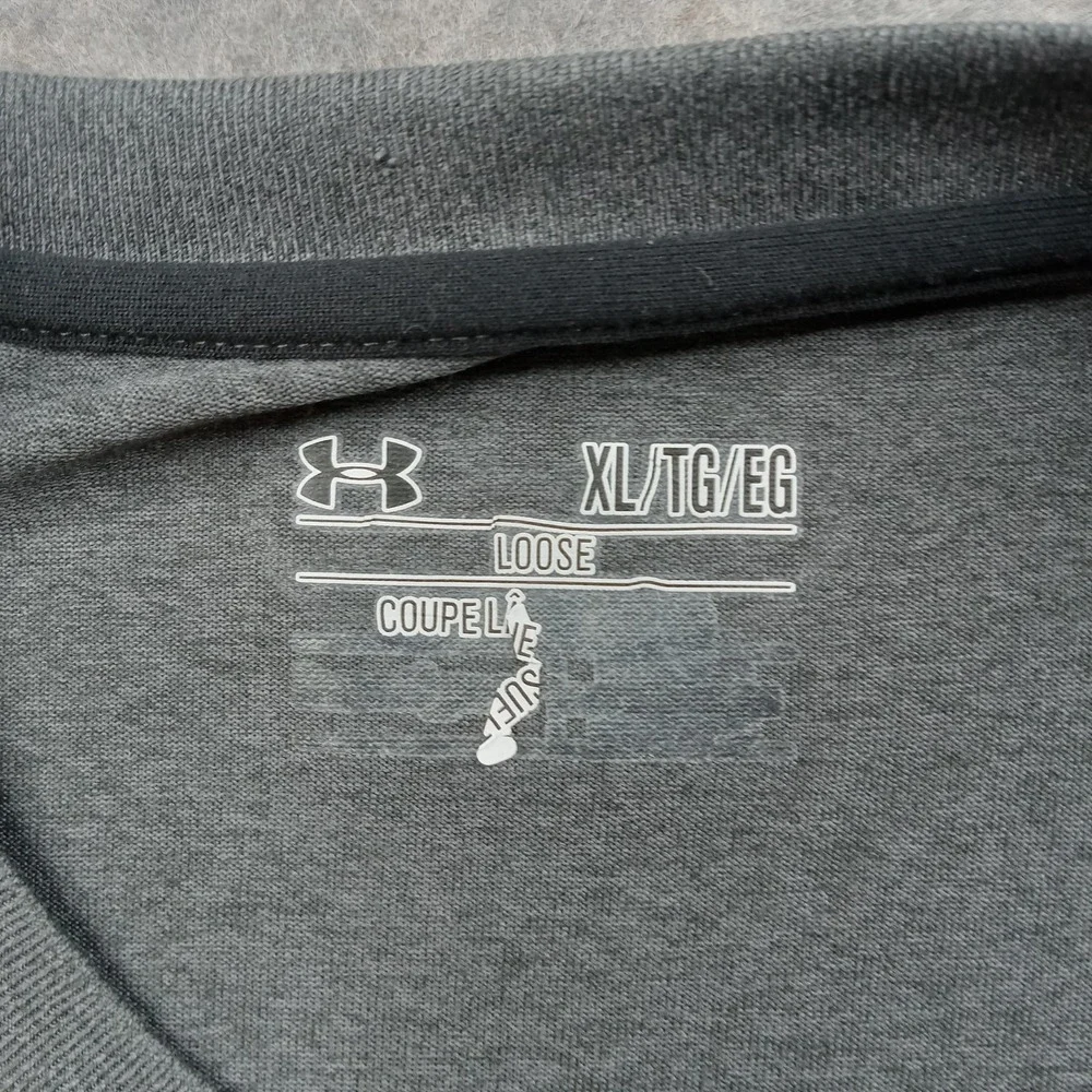 Under Armour Shirt Mens XL Gray Loose Athletic Training Performance Tee Crewneck